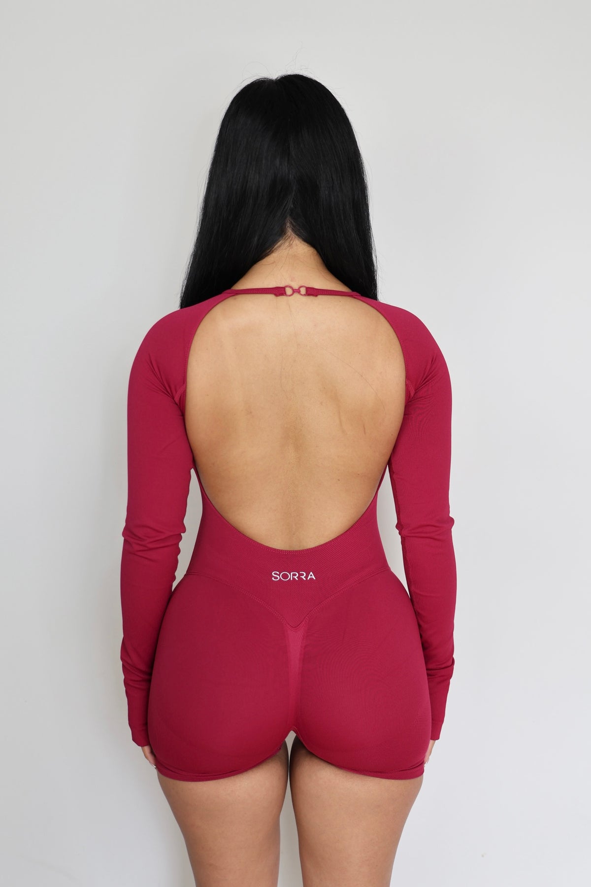 CurveContour Long Sleeve Sculpt Romper Berry