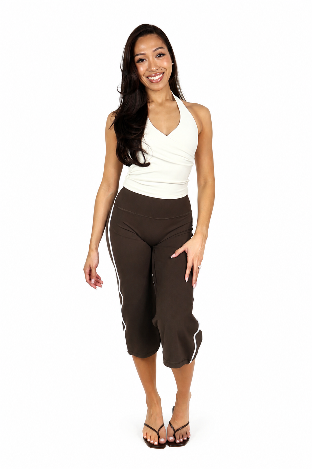 Wide Leg Capri Pants Brown Sugar