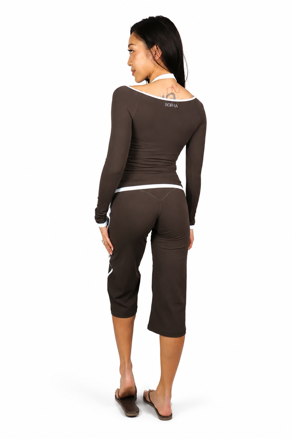 Wide Leg Capri Pants Brown Sugar