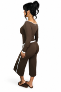 Wide Leg Capri Pants Brown Sugar