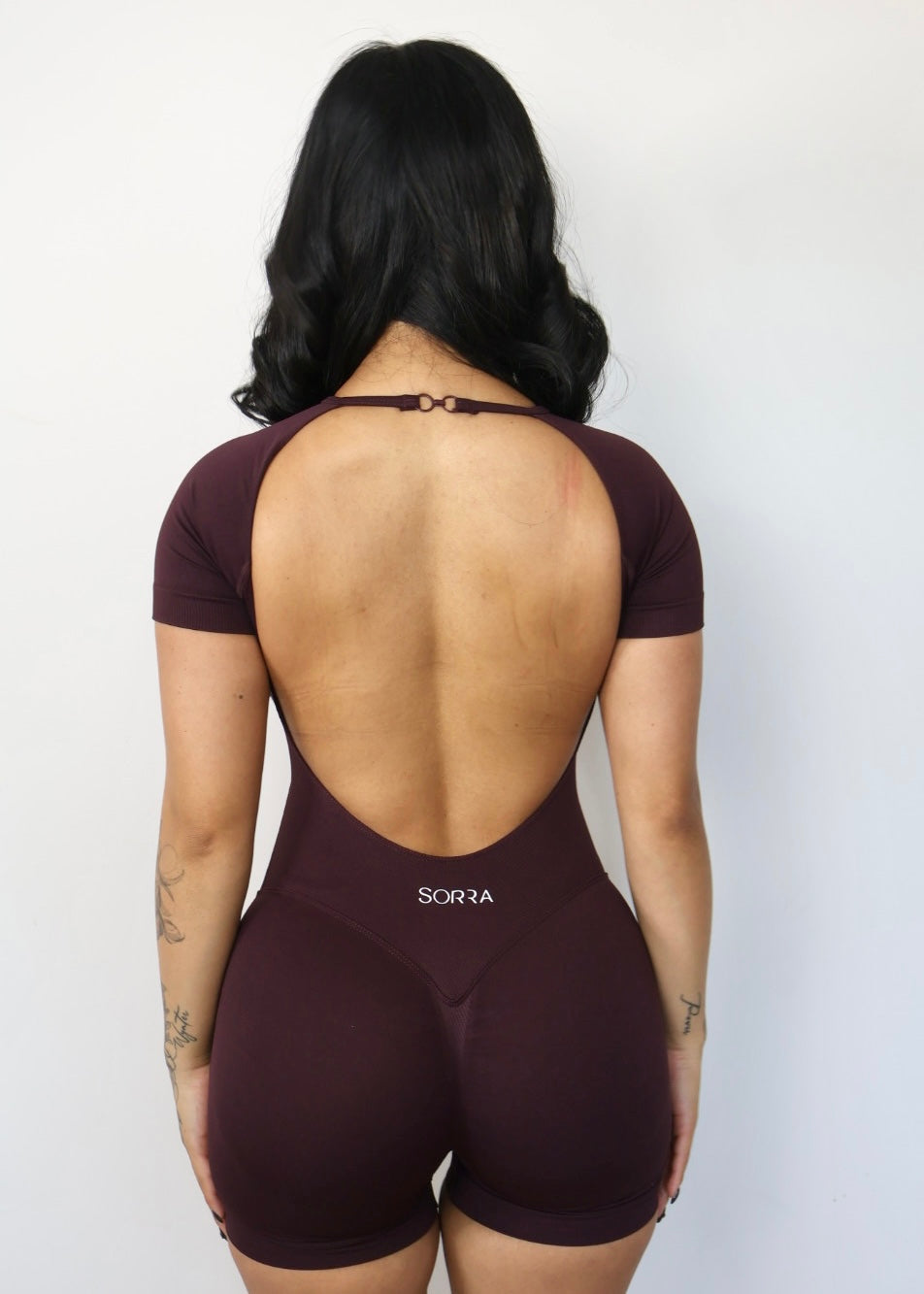 CurveContour Short Sleeve Sculpt Romper Smoked Plum